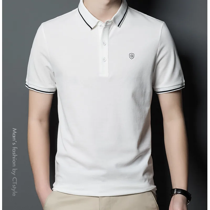 

2021 summer new business casual lapel short-sleeved Polo shirt men's all-match T-shirt sizeM-4XL