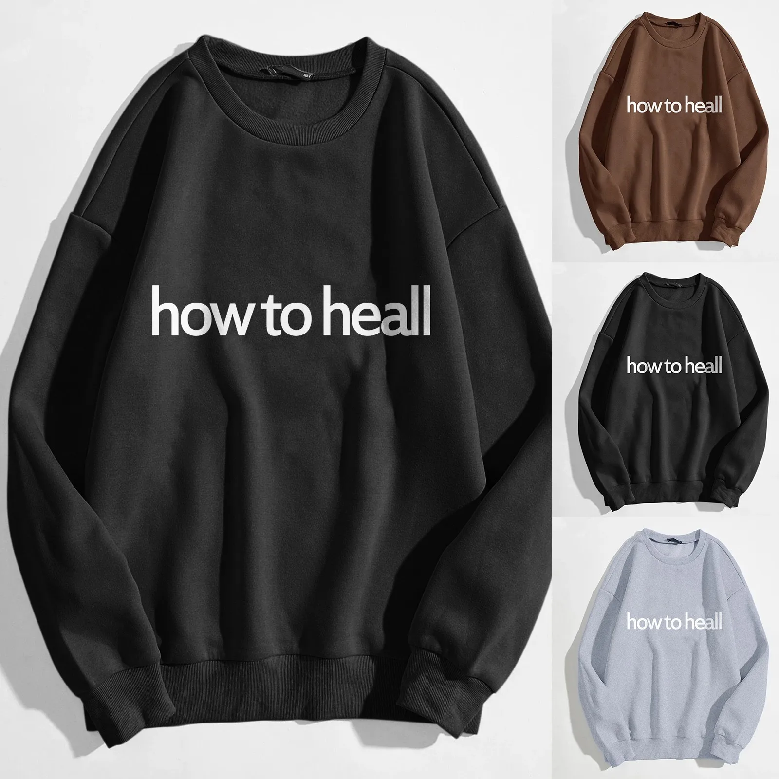 

Женская толстовка с круглым вырезом, Повседневная Свободная Толстовка в стиле Харадзюку, эстетичная уличная одежда, пуловер с принтом, белы...