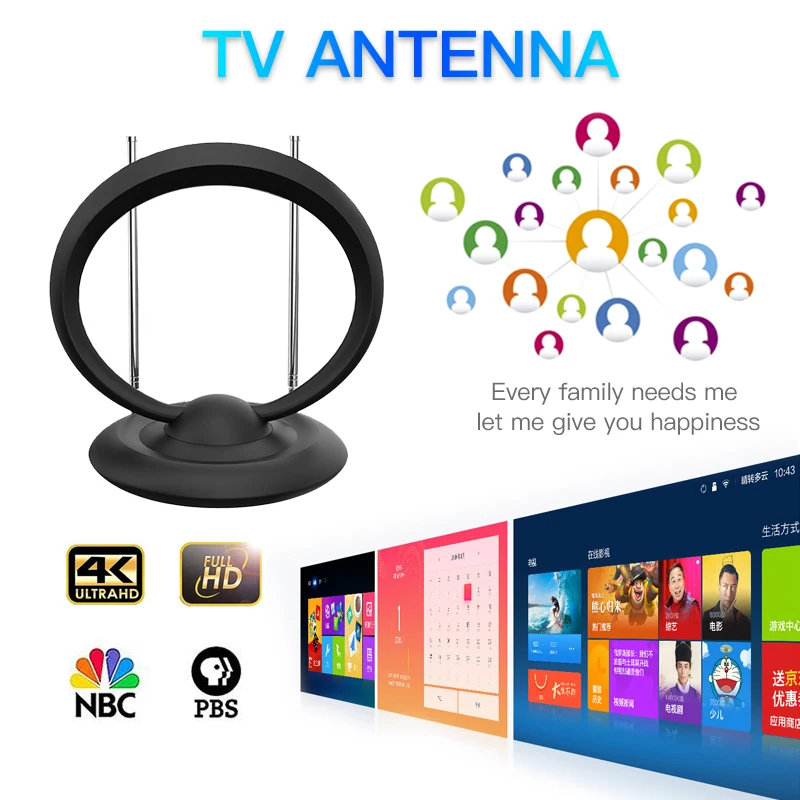 Домашняя уличная 3000 миль HD ТВ антенна цифровая для приемника с усилителем Surf Fox 4k