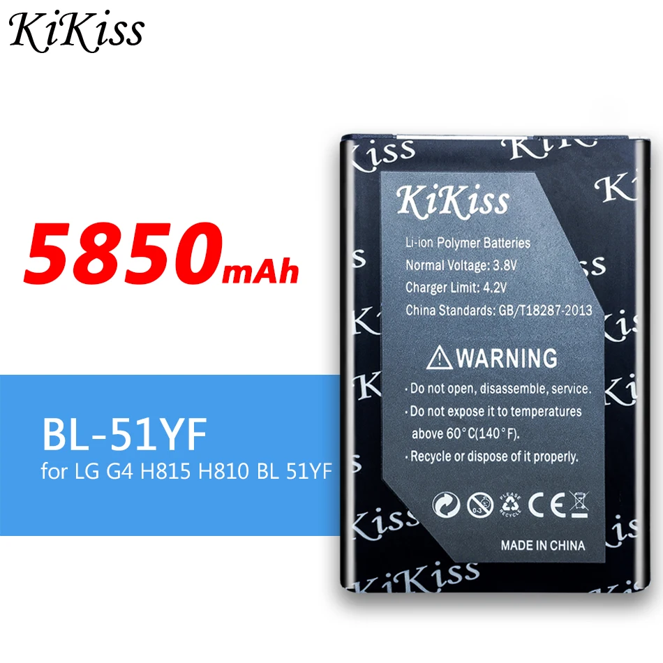 KiKiss BL 51YF/53YH/54SH/49SF Батарея для LG Optimus G3 G4 G3s G3C G4C G4S D724 D855 H815 H840 BL-54SH BL-51YF BL-53YH - Цвет: G4 BL-51YF 5850mAh