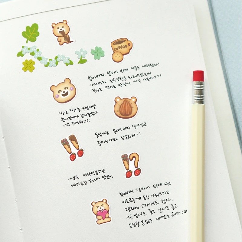 40 шт./упак. шоколад Медведи Высечки Скрапбукинг ПВХ наклейки Набор сделай сам для