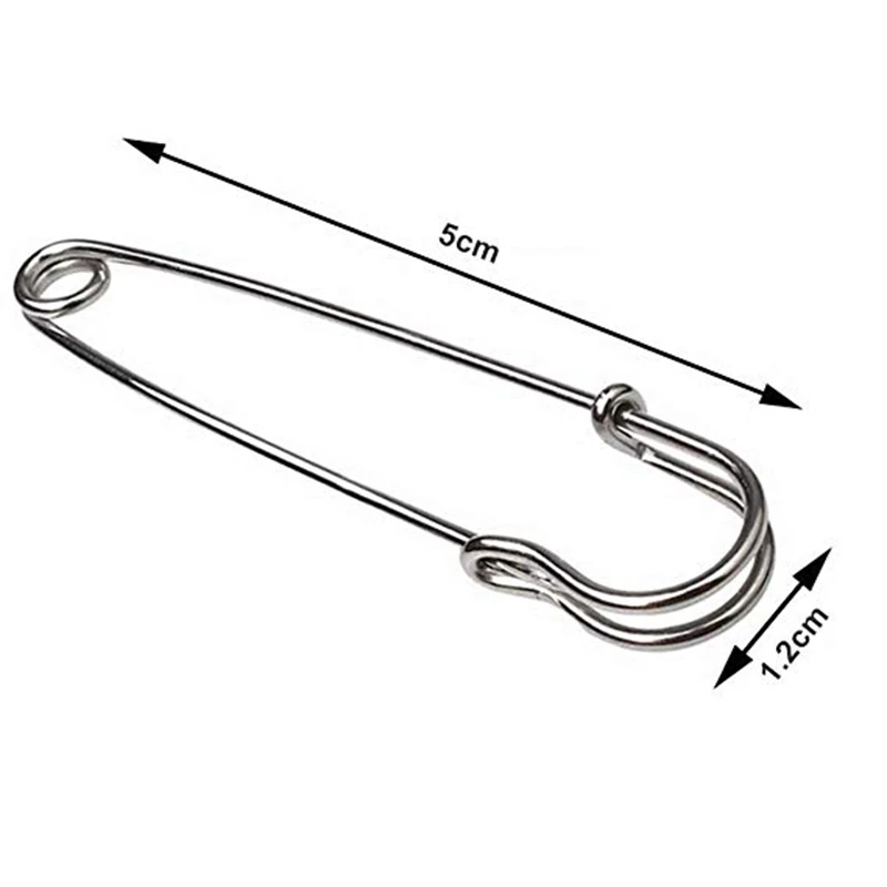 

30Pcs 50mm Stainless Steel Safety Pins DIY Sewing Tools Accessory Needles Large Safety Pin Small Brooch Apparel Accessories