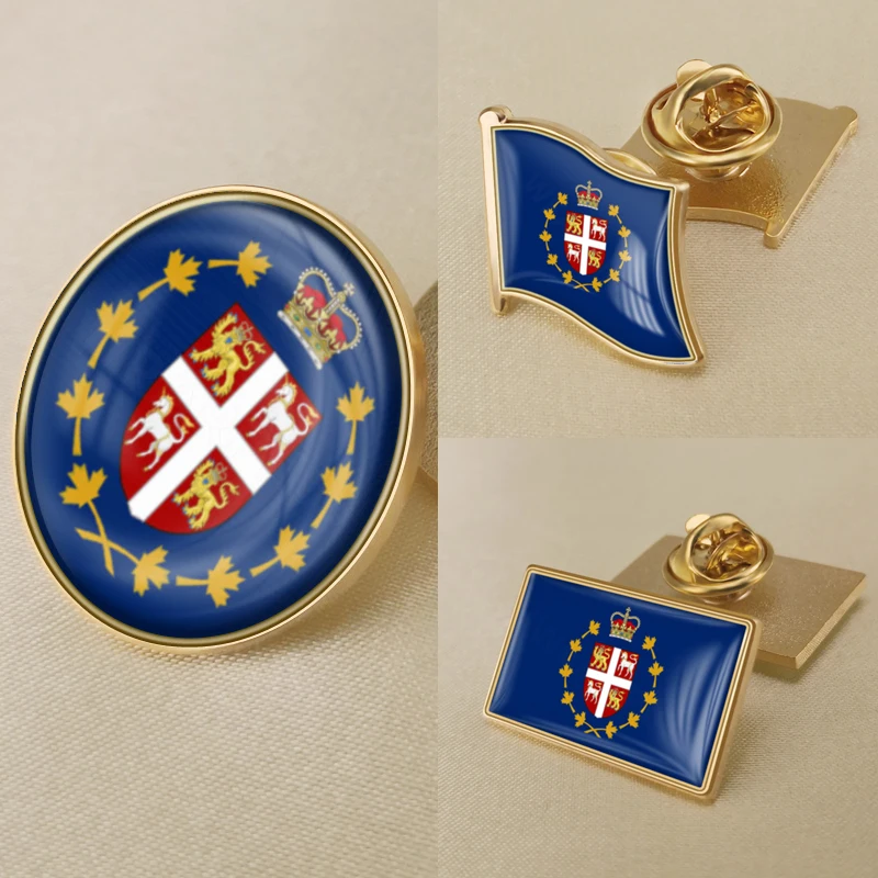 

Coat of Arms of Lieutenant Governor of Newfoundland and Labrador of Canada Flag National Emblem Brooch Badges Lapel Pins