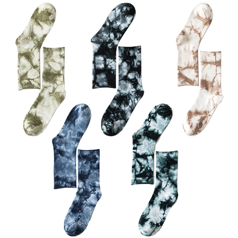 

2021 New Arrival Men Socks Tie-Dye Socks Breathable Cotton Casual Colorful Novelty Pattern Funny Socks Quality Outdoors Stocking