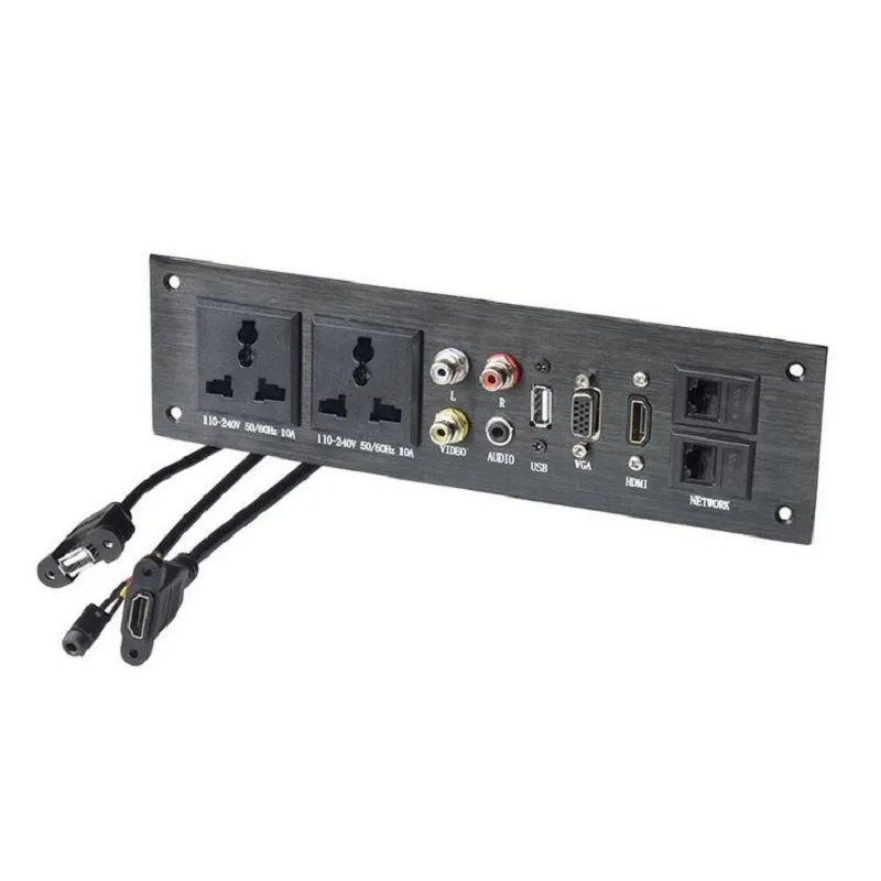 Universal hole MMOMultionedia розетка Универсальный Три разъема RL VIEDO аудио USB VGA HDMI сетевой разъем преобразования - Цвет: Universal hole