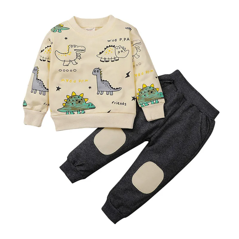 

2PCS Boys Suits 2-6Yearsd Sweatshirts+Pants Cartoon Cute Outfits Children Long Sleeve Clothing Set Dinosaur Sets 3 Colors