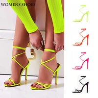 womens shoes new european and american buckle strap sandals with thin high heels and empty toe clips shoes high heels