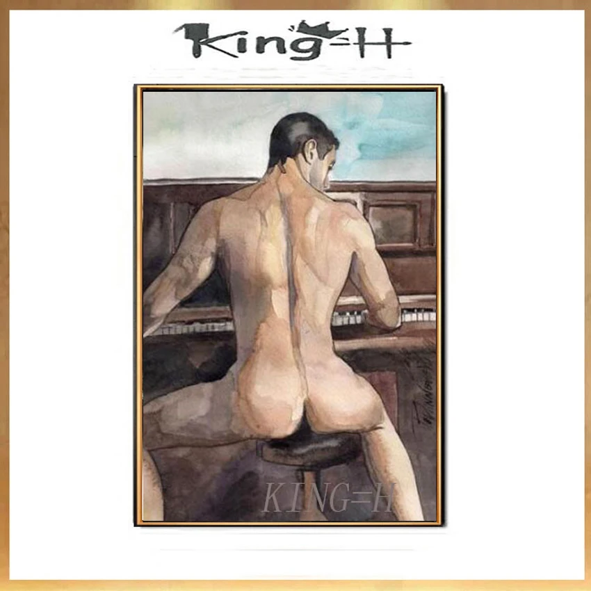 Ручная роспись персонаж реалистичный портрет современное обнаженное искусство