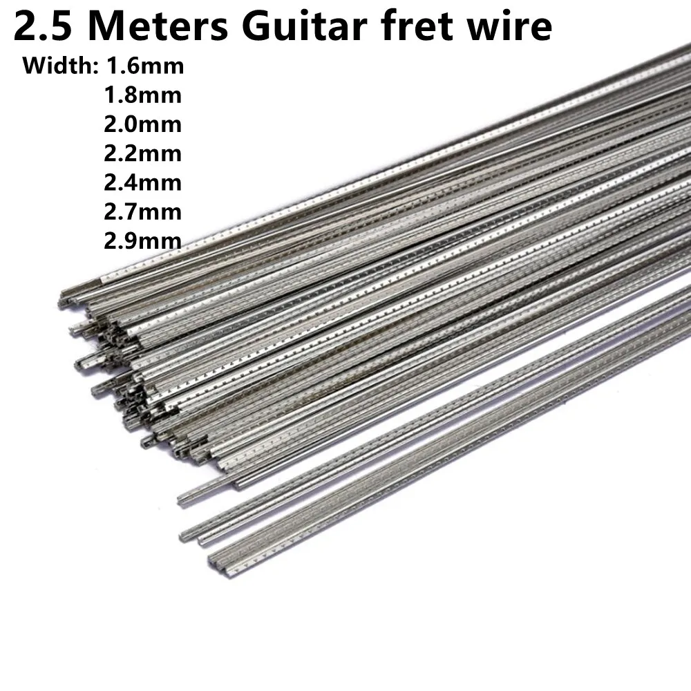 8FT Bass Guitar Fingerboard Fret Wire Copper Nickel Cupronickel Silver Gauge 1.6/1.8/2.0/2.2/2.4/2.7/2.9mm Copper Nickel Alloy