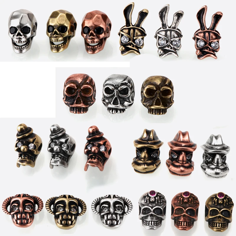 Шарма бусины винтажные бусы с отверстием в готическом стиле череп Спарта шлем 4