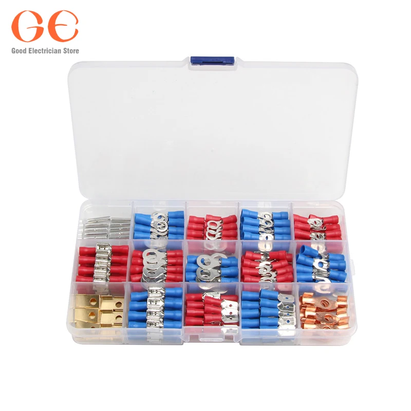 

300Pcs Insulated Wire Connectors Assortment Electrical Crimp Terminals Set New wire connectors butt connector ring terminal