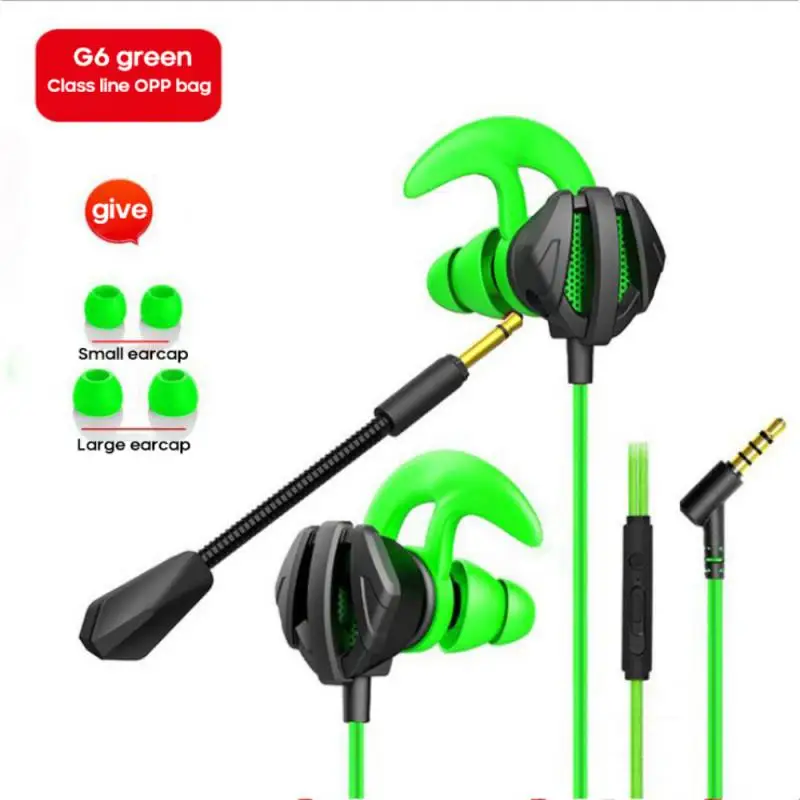 

Portable Dynamic Noise Canceling In-Ear Wired Call Earphones Gaming Computer Earphone With Double Microphone Stereo Sound