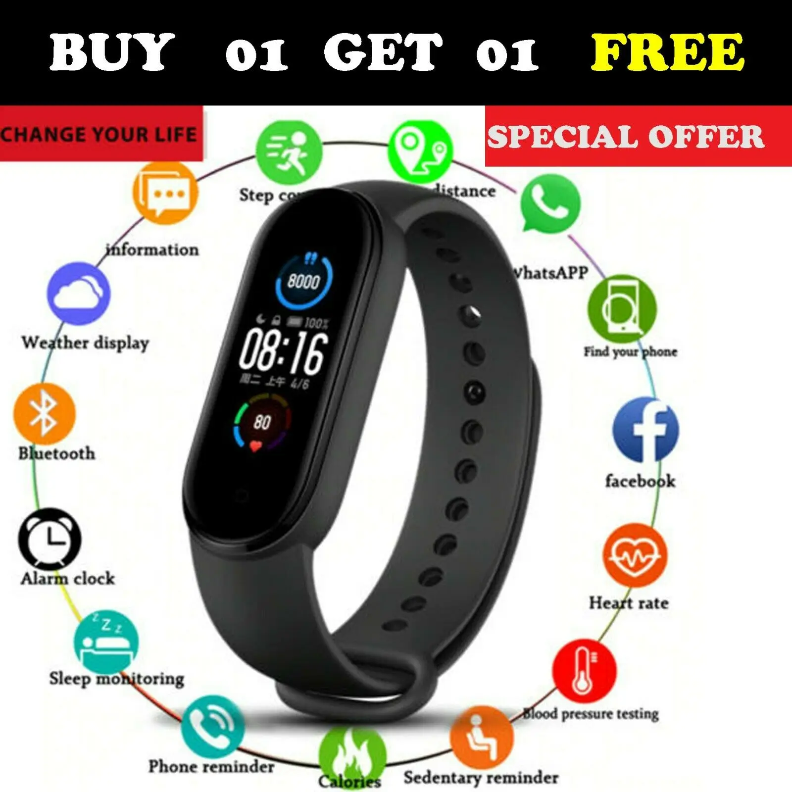 

Водонепроницаемые умные часы, фитнес-трекер для спортивной активности, Браслет С Пульсометром