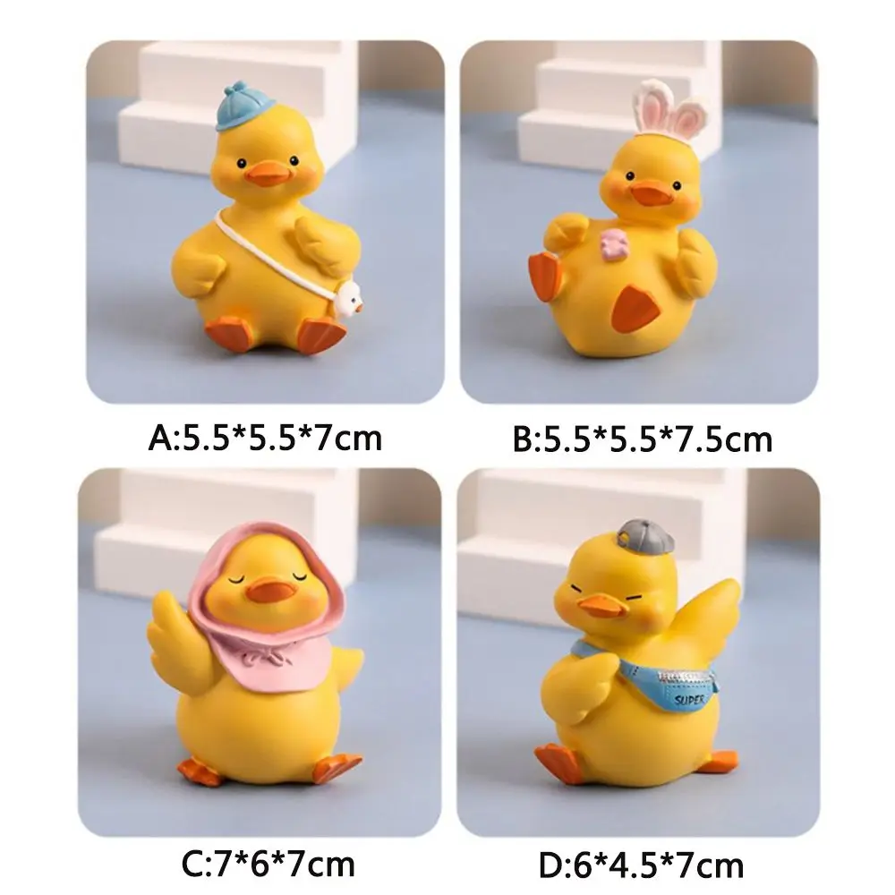 

1Pc Cartoon Little Yellow Duck Ornaments Cute Display Resin Mold Car Interior Decoration Micro Landscape Wedding Home Decor