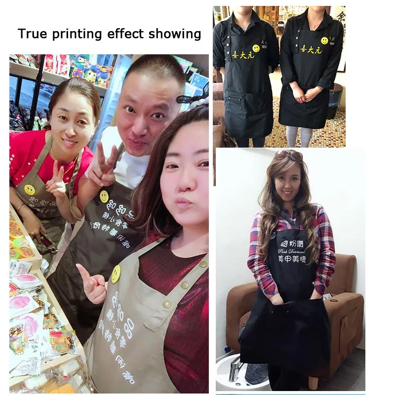 Фартуки с индивидуальным логотипом для мужчин Кухонный Фартук женщин шеф повара