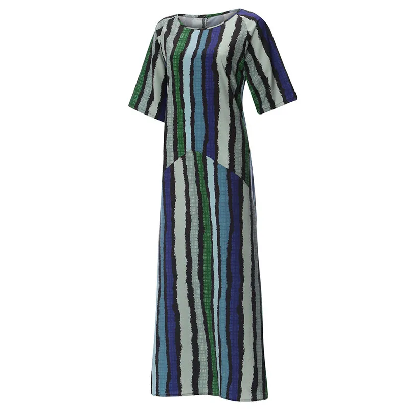 Женское платье Лето-Осень 2019 модное богемное в полоску свободное женское