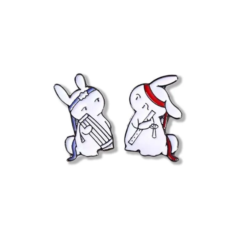 The Untamed Chinese Anime Mo Dao Zu Shi Enamel Pin Wei Wuxian Lan Wangji Couple Black White Rabbit Bag Clothes Lapel Badge | Украшения и