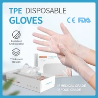 100pcs disposable gloves food grade film hand protective transparent inspection gloves disposable tpe gloves