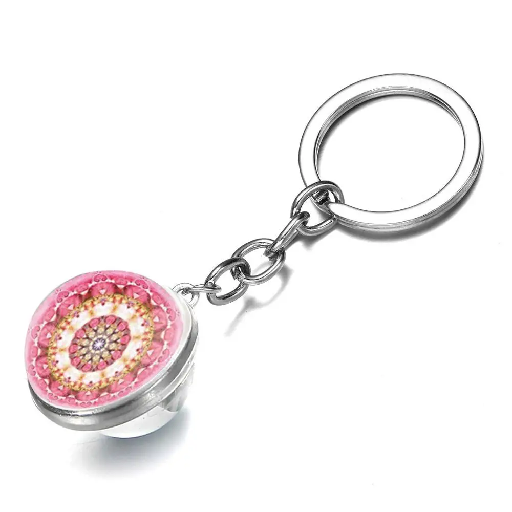 SONGDA индийский Йога Мандала камнем времени Брелок Серебряный Цвет с живописным