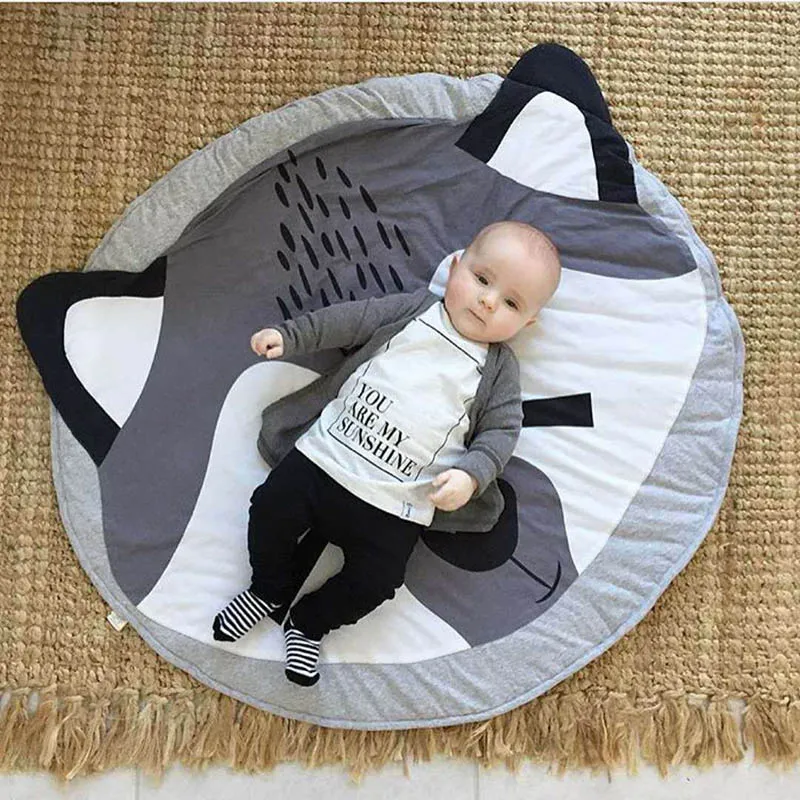 D051-04 Мультяшные детские игровые коврики, одеяло для ползания, круглый ковер, детские постельные принадлежности, игрушечный коврик в виде животного для детской комнаты, декор для детской комнаты - Цвет: D051-04