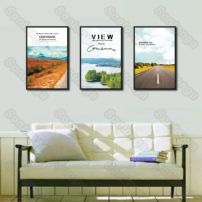

Highway Landscape Painting Art Canvas Art Poster Sofa Background Simple Bedroom Bedside Oil Painting Creative Modern Living Room