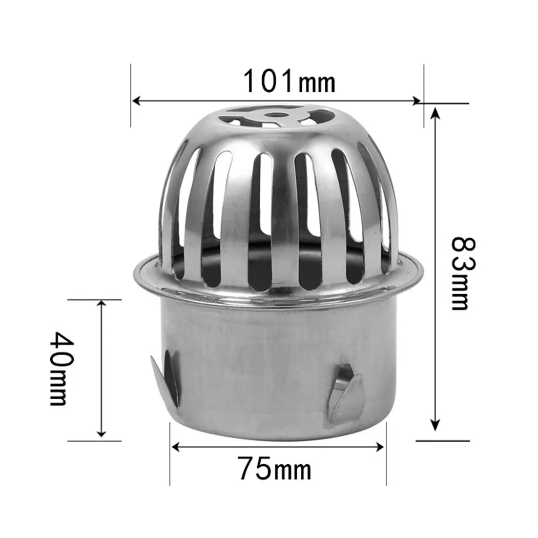 

Silver Floor Drain Stainless Steel Anti-clogging Exhaust Pipe Gutter Protection