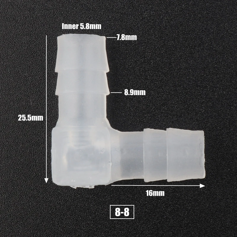 8-8 Elbow NuoNuoWell, 5 шт., 4 мм-20 мм, ПП, одинаковый диаметр, 90 градусов, локоть, соединители для аквариума, аэратор, фитинги, воздушный насос, пагода, шланговые соединения - Цвет: 8-8 Elbow