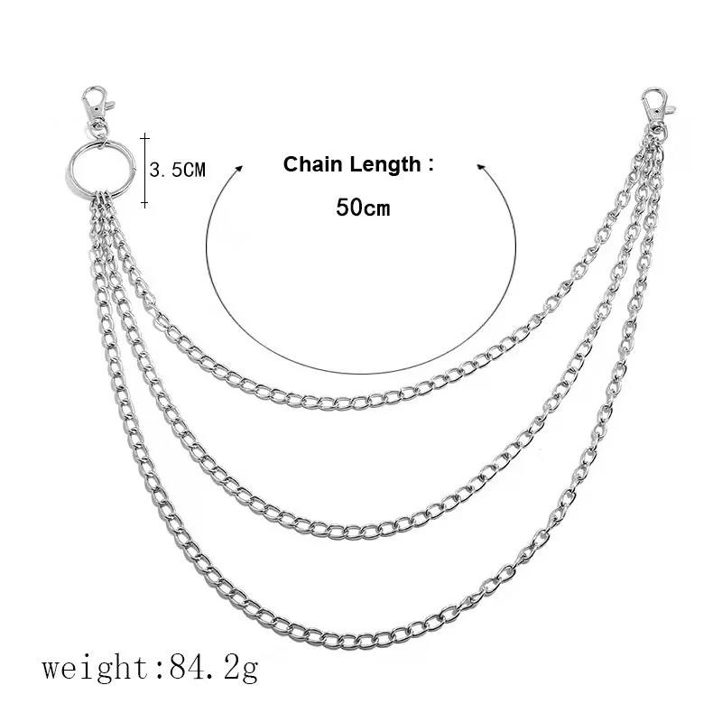 

Punk Waist Chain Belt Silver Trousers Chain for Women Female Jeans Belt Chain for Pants Cool Metal Chain