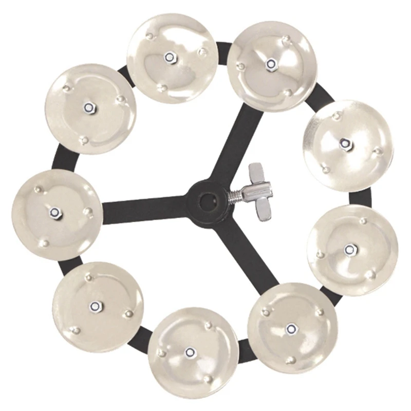 

2PCS Headliner Series Hi-Hat Tambourine with Double Row Steel Jingles - Black