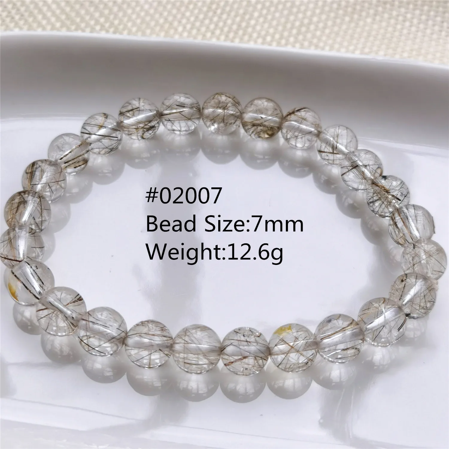 

Natural Silver Rutilated Quartz Crystal Round Big Beads Stretch Powerful Bracelet 7mm 9mm 10mm 11mm Rare Women Men AAAAA