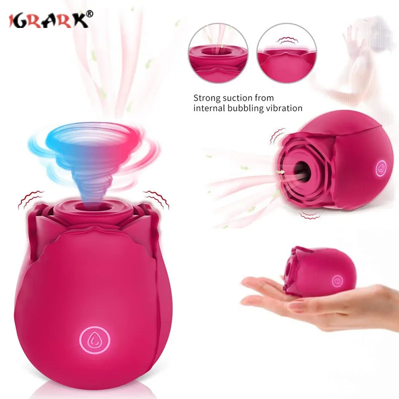 Вагинальный вибратор в форме розы интимные товары присоска для сосков