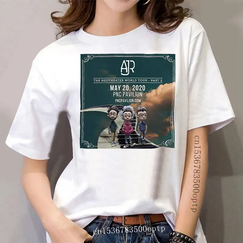 

ALICEPERKINS AJR 2020 Neotheater World Tour Pt II Hip-hop women Round Neck Short Sleeve Tee Gray