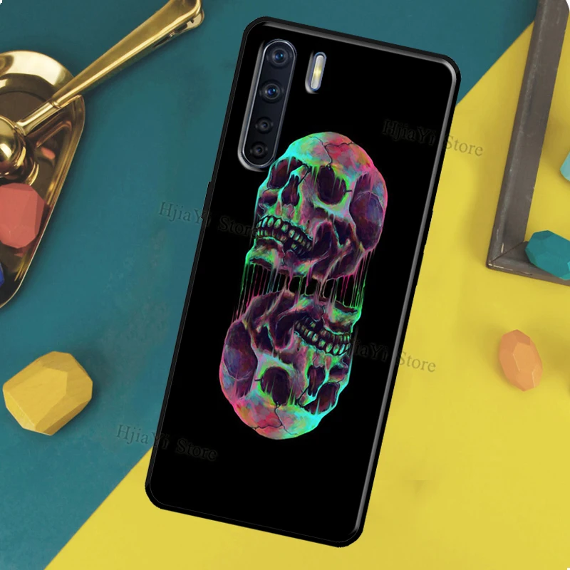 Чехол с изображением черепа и осьминога для OPPO A15 A1K A91 A93 A52 A72 A3S A5S A54 A74 A94 A31 A53 A5 A9 A53S