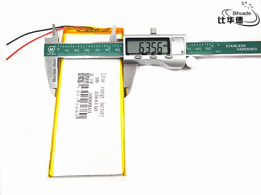 Литровая энергетическая батарея 3,7 V, 5000mAH 3564150 полимерная литий-ионная/литий-ионная батарея для планшетных ПК 7 дюймов 8 дюймов 9 дюймов GPS, mp3, mp4