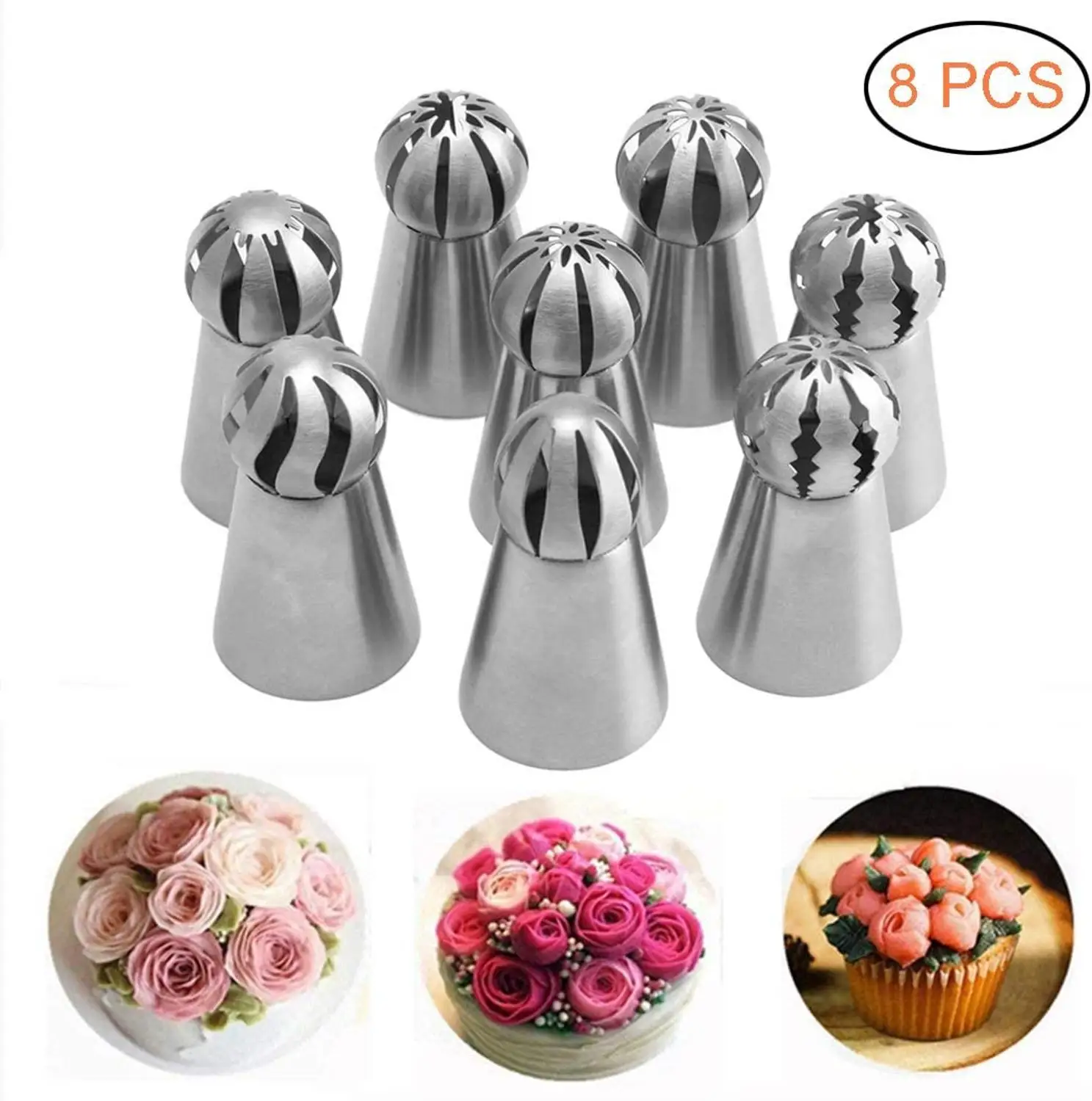 8 шт набор для декорирования тортов из нержавеющей стали Кондитерские насадки