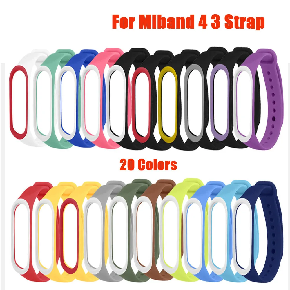 20 видов цветов сменный ремешок для Xiaomi Mi Band 4 3 силиконовый M3 M4 смарт-браслет Miband |