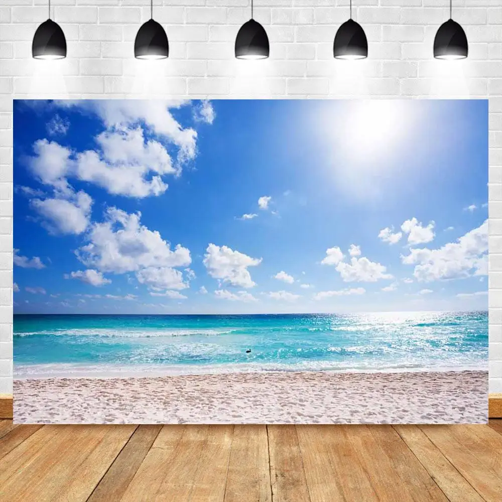 

Фон для фотосъемки Nitree морской пляж тропический Солнечный свет Гавайский голубое небо белые облака реквизит для студийной фотосъемки