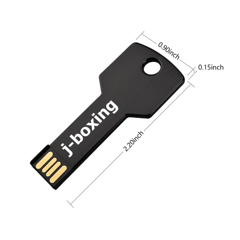 J-boxing черный металлический ключ формы 16 ГБ USB флэш-накопитель флеш-накопитель 2 0
