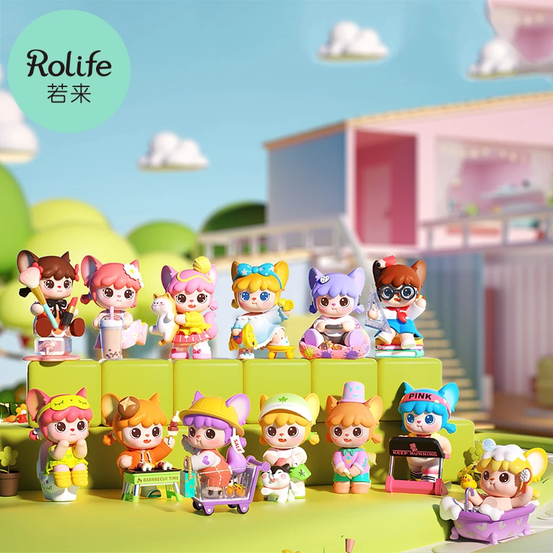 

Robotime Rolife HANHAN NAI Ⅱ Hanle Life Blind Box Action Figures Doll Toys Surprise Box Lady Toys For Children Whole Set