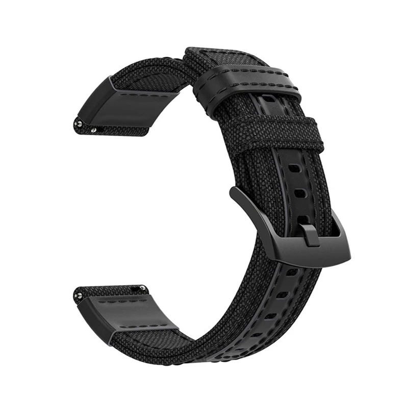 Ремешок нейлоновый кожаный для Samsung Galaxy Watch 46 мм Gear S3 Frontier Classic Band 22 Huawei GT 2E
