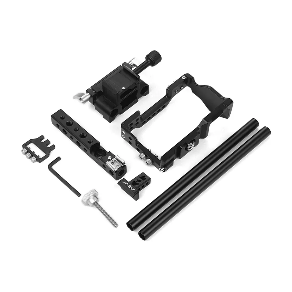 Камера Andoer Cage & Top Handle 15 мм Rod Комплект базовой плиты Film Making Video Stabilizer для камеры Sony
