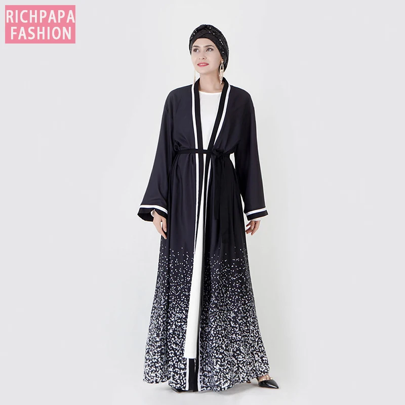 Кимоно с открытой абаей мусульманское платье кафтан в Дубае женское турецкое