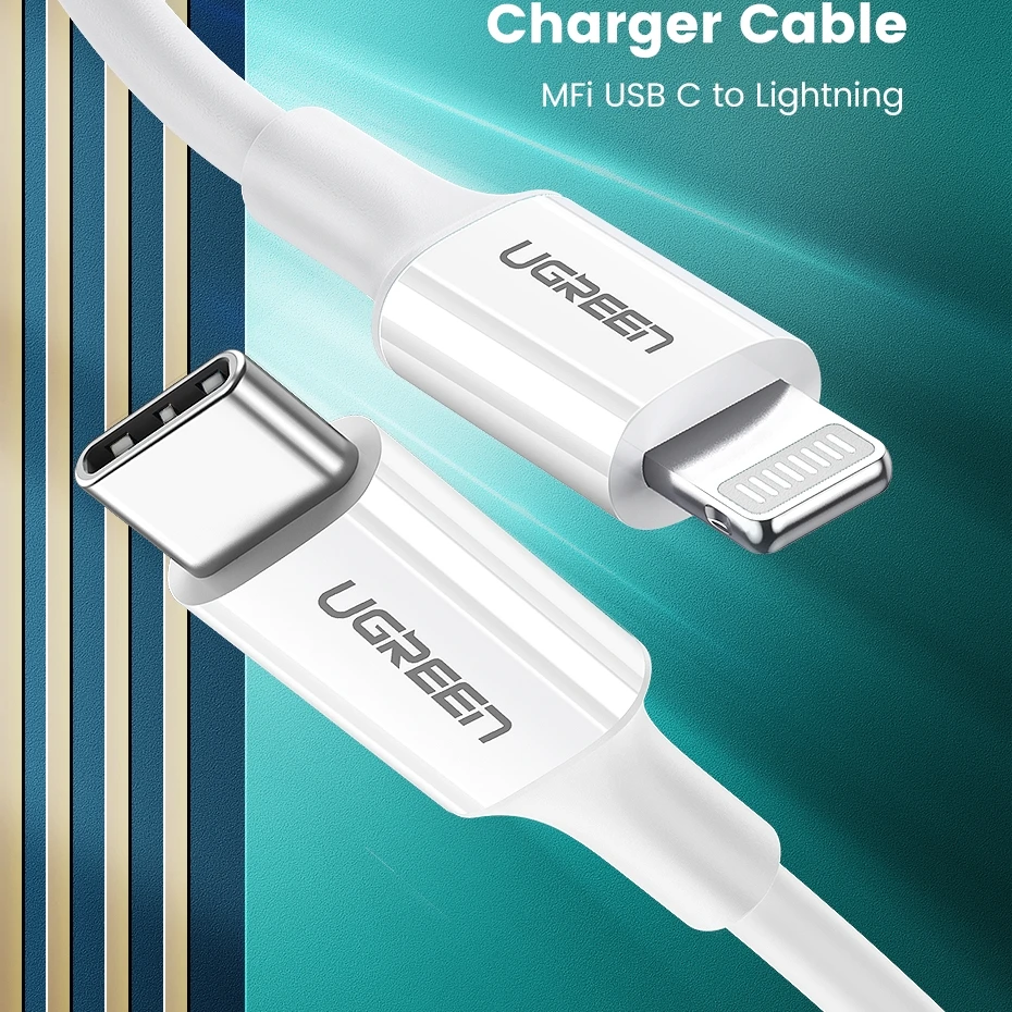 

Кабель MFI с USB Type c на lightning для iPhone 12, 11, xs, xr, 8, 7, 6SE, Apple ipad pro, быстрая зарядка, короткое зарядное устройство, 2 м