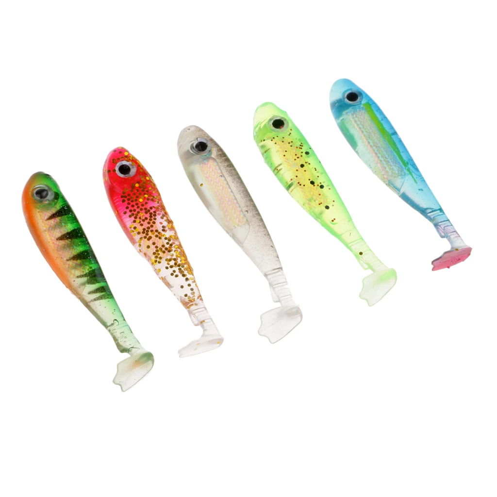 

5 Pieces Mixed Color Artificial Simulation Soft Fishing Lure Baits 6cm/9cm