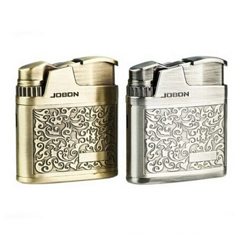 Старая модная надувная Бутановая Зажигалка из нержавеющей стали резьба