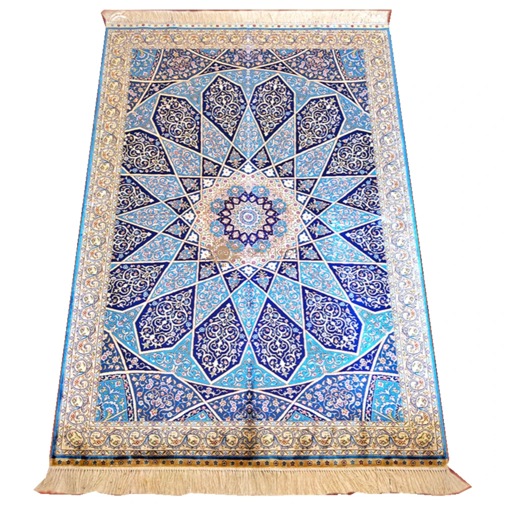 Seeykeep™4x6ft изысканный Небесно Голубой Backlcolor Mezquita купол шёлковая текстурная ручной