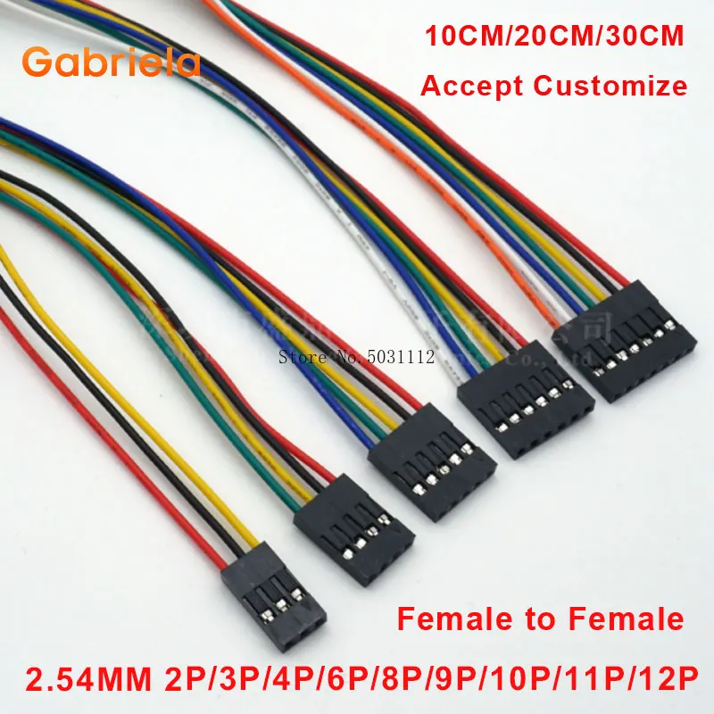 10 шт. 2 54 мм кабель Dupont 1P2 3 4 5 6 7 8 9 12 Pin|Соединители| |