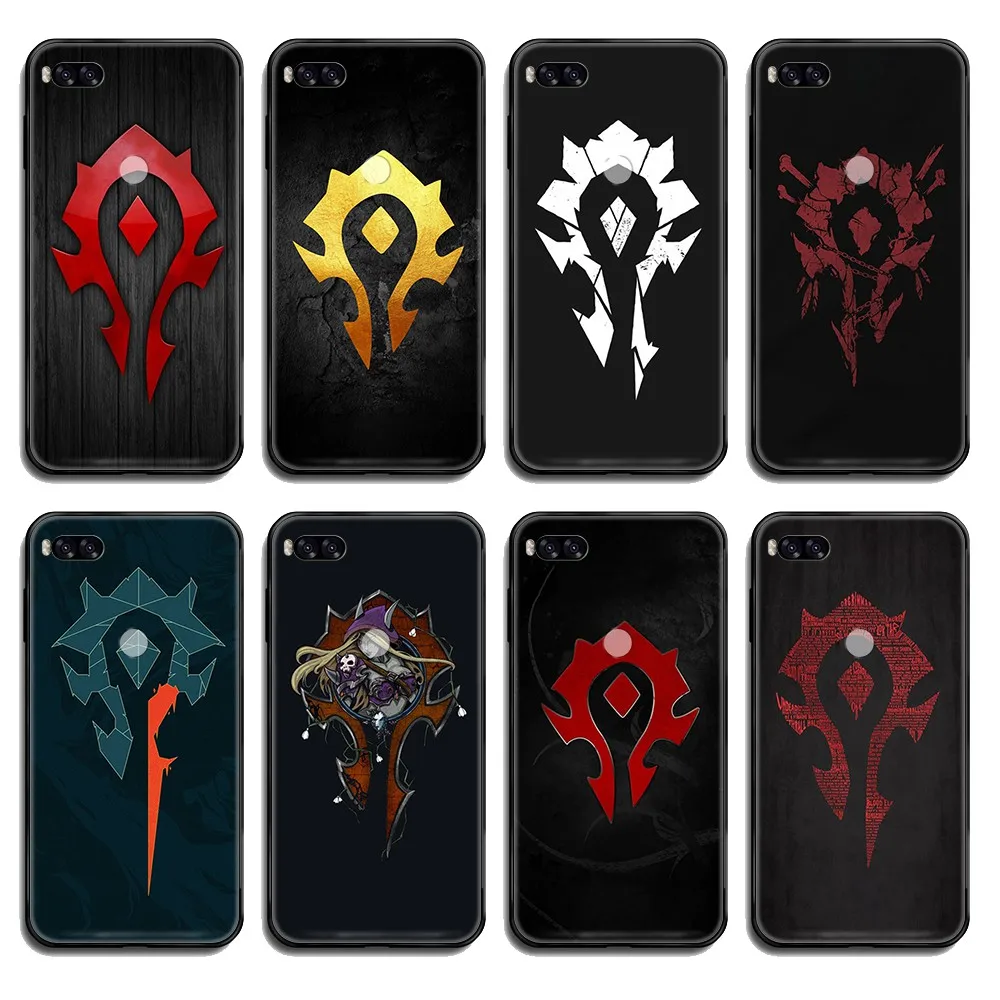 WOW World of Warcraft horde tpu Etui черный чехол для телефона Корпус Xiaomi Redmi Mi Note 3 5 6 8 9 A1 2 Max3 Mix2 X SE