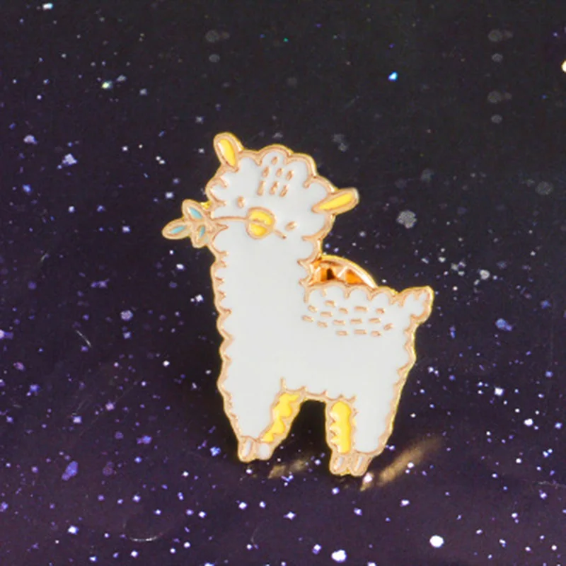 Детские украшения милые эмалированные булавки из альпаки животные овечка брошка