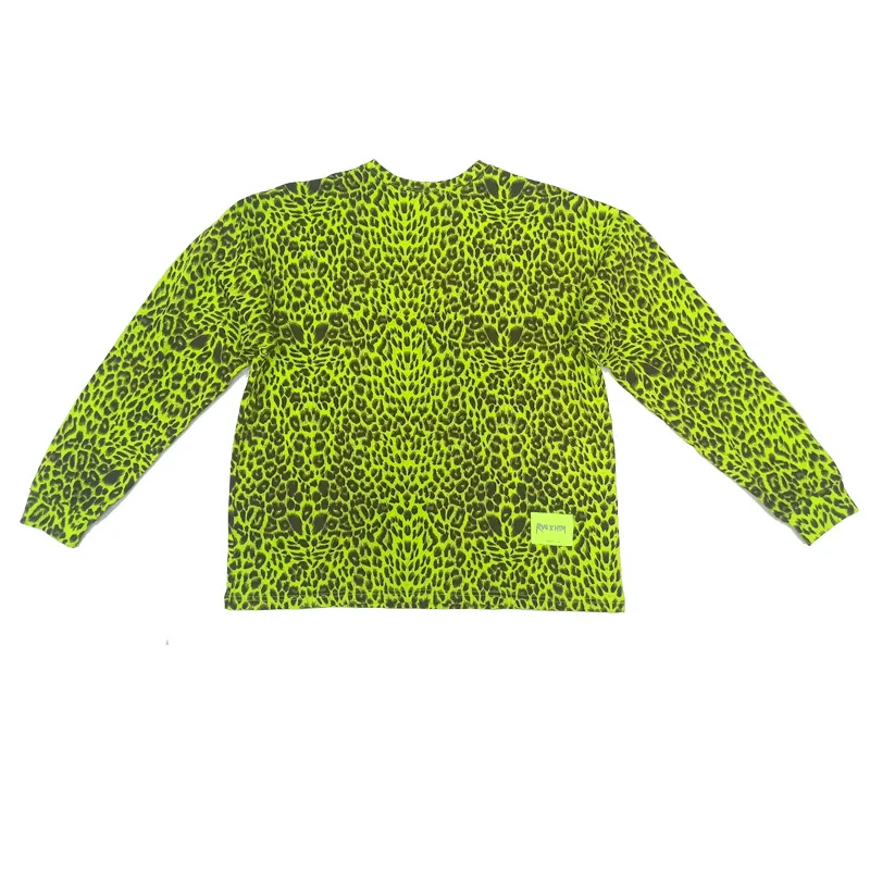 

2020 Children Green Leopard Tops Hiphop Pants Girls Jazz Street Dance Costumes Boys Hip Hop Dancing Clothes Performance Wear